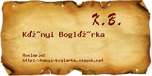 Kányi Boglárka névjegykártya
